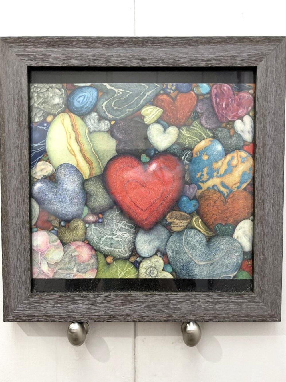 Rare Framed Heart Rock Beach Art Print Local Oregon Artist